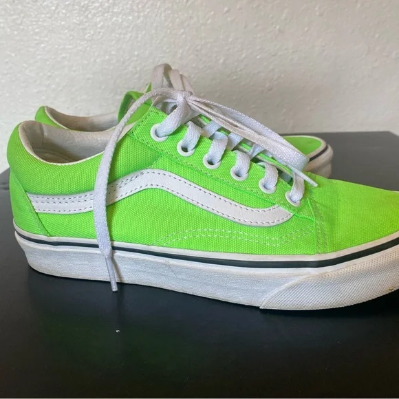 Neon green vans in perfect condition only worn once and are like new :) - Picture 9 of 11
